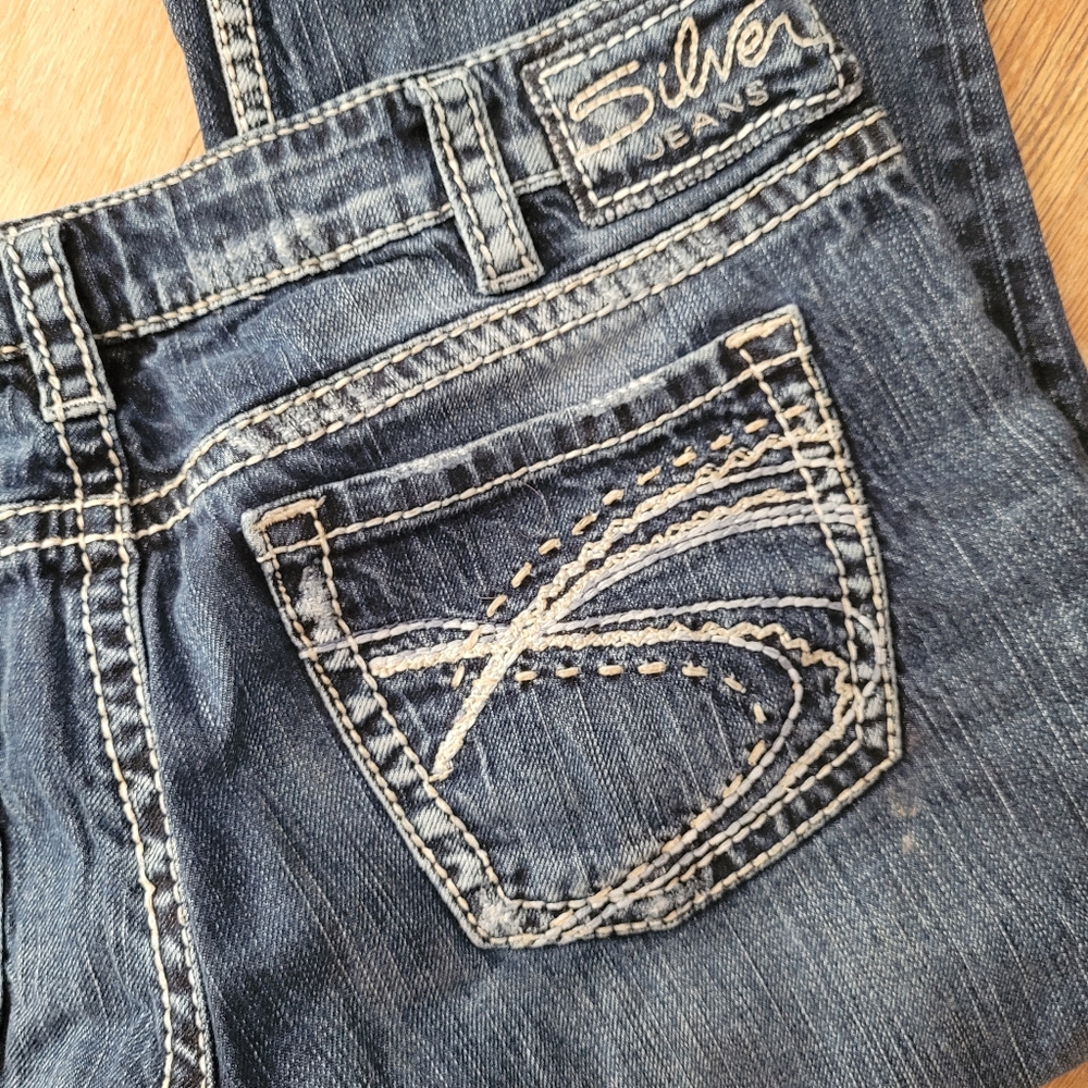 Silver Santorini Cropped Demin Jeans Ladies 31 - Picture 12 of 12